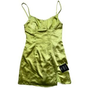 Lulus- Green Silk Mini Dress - NEW WITH TAGS